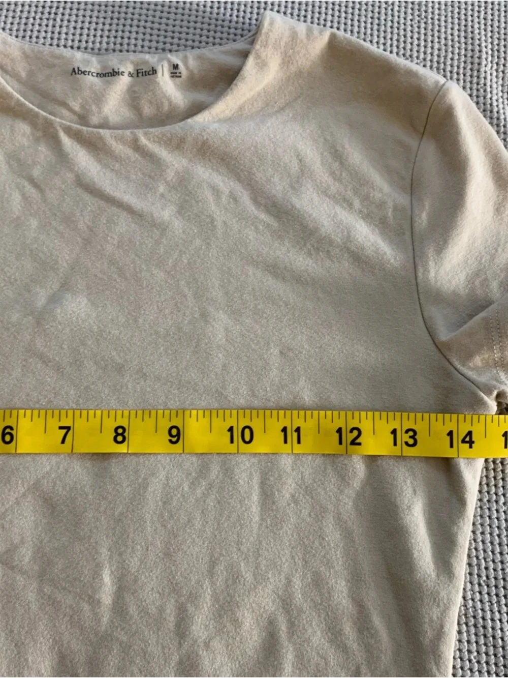 Abercrombie & Fitch Neutral Beige Short-Sleeve Bodysuit Medium Cotton - Picture 5 of 9